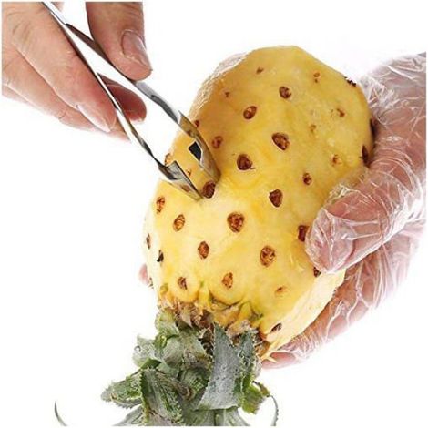 Éplucheurs Ananas 2pcs, Forme V avec Clip, Inox, Multifruits Légumes, Nettoyage Facile (1/5)