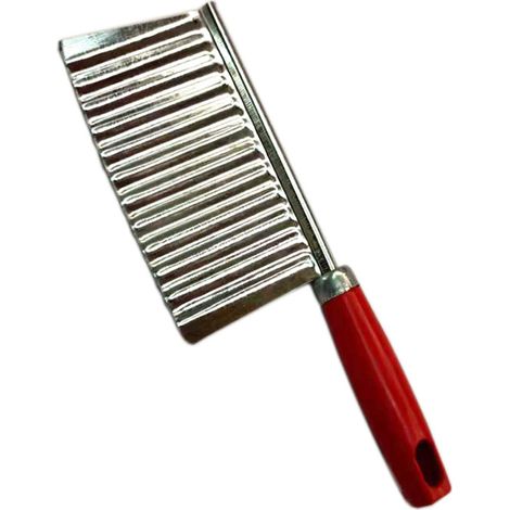 Coupe-pommes de terre en acier inoxydable, poignée ergonomique avec lame texturée. (1/5)