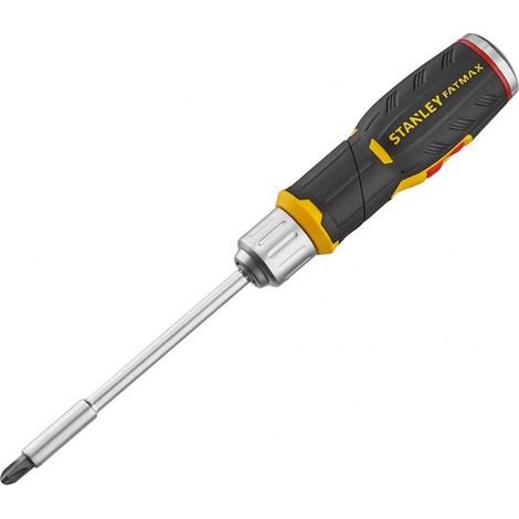 Stanley – Tournevis porte-embouts à cliquet 40 dents – Angle de reprise 9° – Manche pliable 45° – 12 embouts inclus – Pour zones difficiles d'accès