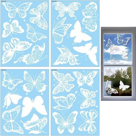 Lot de 24 Autocollants pour fenêtre Anti Collision pour éviter Les Coups d'oiseaux sur Les Portes et Les fenêtres Anti Oiseaux sur Porte Verre Autocollants Translucides (1/5)