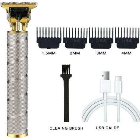 Tondeuse à cheveux sans fil, tondeuse barbe électrique T-Blade à écart zéro, kit de coupe et rasage pour homme, lame de précision, usage professionnel, 6 pièces. (1/5)