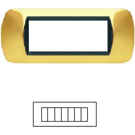 Placca 7 Posti ORO LUCIDO LIVING International Compatibile in Acciaio