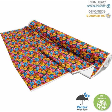 TESSUTI DECORATIVI PER ESTERNI OXFORD - Motivo Fiori Colorati  DX18083 (1/5)