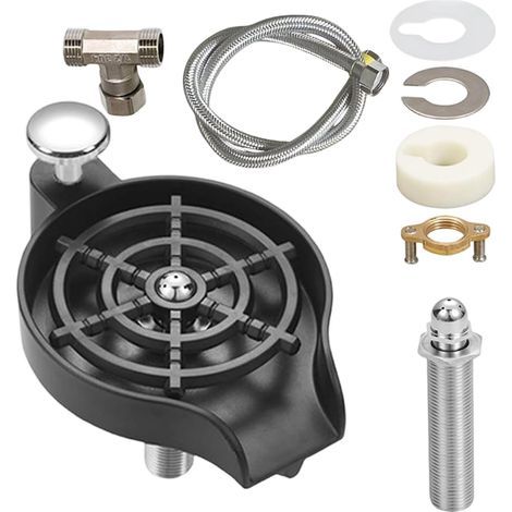 Rinseur de verre Outil de nettoyage de bouteille en acier inoxydable Nettoyeur de tasse pour évier pour hôtel, appartement, entreprise, location, boulangerie, café (1/5)