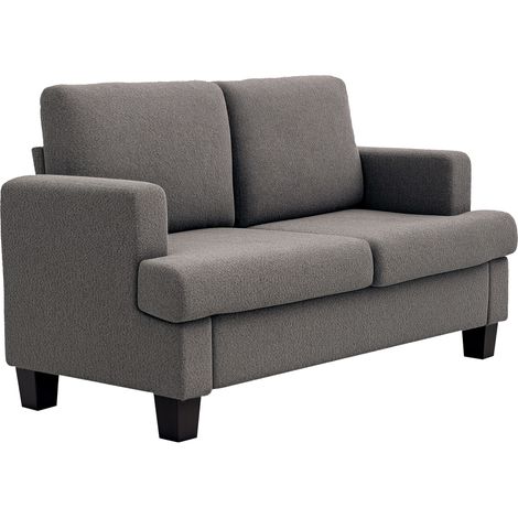 Canapé 2 places 140 cm - HOMCOM - coussins de dossier amovibles - tissu chenille ressorts en S - gris foncé (1/5)