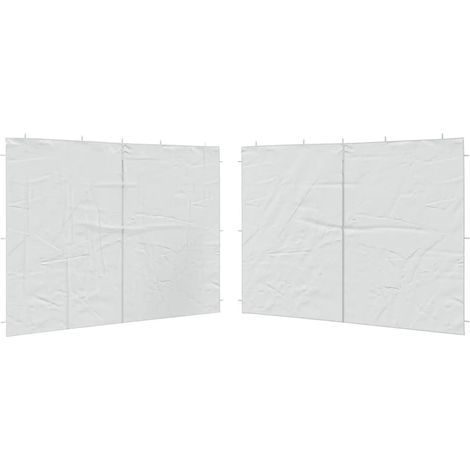 Parois de tente de réception,Panneaux Latéraux 2 pcs et fermeture éclair PE Blanc -39980 (1/3)