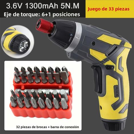 (Ensemble de 33 pièces) Jeu de tournevis électrique sans fil rechargeable 4,2 V (1/5)