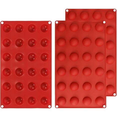 [JAMAIS UTILISÉ]Mini moules semi-sphériques en silicone à 24 cavités, lot de 3, pour la préparation de chocolats, gâteaux, gelées, mousses en dôme et bien plus encore.
