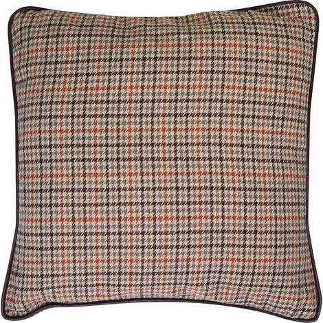 Interiors by Premier Beige Check Throw Cushion, Polyester Décor Cushion for Relaxing, Washable Cushion for Sofa, Bed, Chair (1/3)