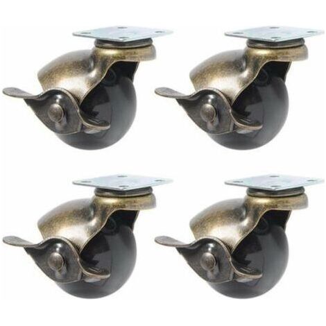 FENOPLASTICA4Pcs roulette à roulettes pour pieds de meuble (1.5inch (40mm) - avec frein) (1/5)