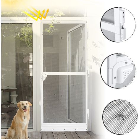 AUFUN Moustiquaire jusqu'à max. 120 x 240 cm pour porte avec tissu en fibre de verre (1/5)
