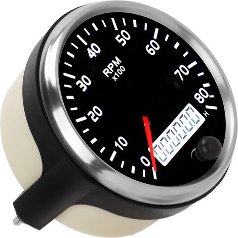 Tachymètre à aiguille de 85 mm, affichage LCD 0-8000 tr/min, universel pour voitures, camions, bateaux, moteurs diesel et essence 9-32 V (1/5)