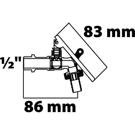 MS Kugel-Auslaufhahn, nickel, 1/2"AG x 3/4"AG x 1/2" T, abschließbar