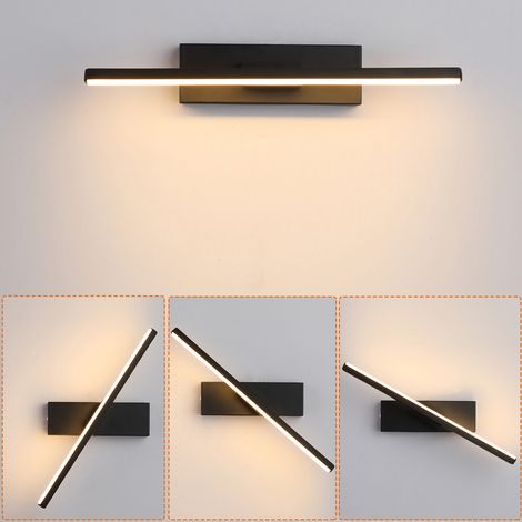 ROSNEK Applique murale LED orientable 330°, 6 W 3000 K, lampe de lecture moderne, noir (1/5)