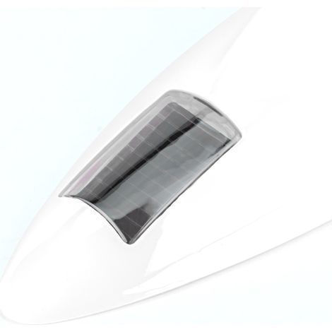 Antenne aileron de requin pour voiture avec radio, feu clignotant à énergie solaire, feu d'avertissement LED de prévention des collisions arrière, 12 LED (livrée avec batterie), blanc. (1/5)