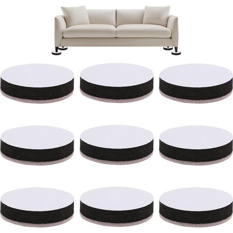 9-teiliges Set runder, selbstklebender Möbelgleiter, 6,3 cm, Filzgleiter mit EVA-Kern, rutschfest und geräuschdämpfend, Bodenschutz, für Sofa, Bett, Tisch, Stuhl, Schrank