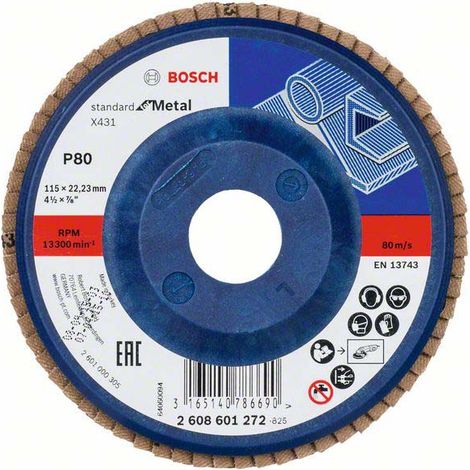 Bosch Accessories 2608601272 X431 Fächerschleifscheibe Durchmesser 115 mm Bohrungs-Ø 22.33 mm Körnun (1/5)