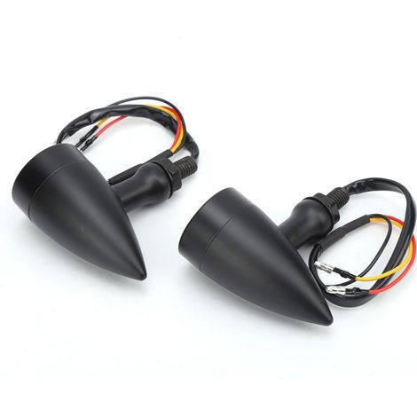 Clignotants Moto 2 Pièces 12V, Filetage 10mm, Aluminium Ambre Universel Rétro Feux Indicateurs (1/5)