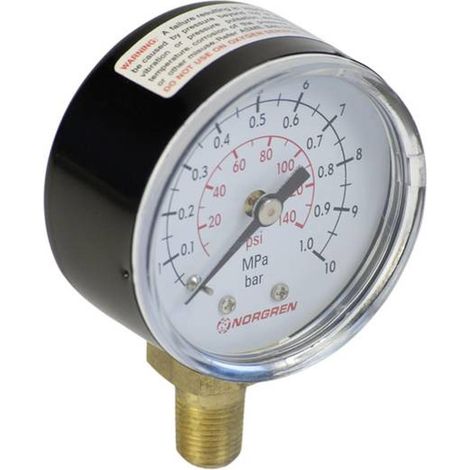 [NEUWERTIG] B-Ware Norgren Manometer 18 013 028 Unterseite 0   25 Bar Außengewinde R1/8 1 St.