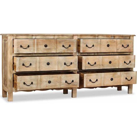 Maison Exclusive - Credenza in Legno Massello di Mango 200x40x90 cm (1/5)
