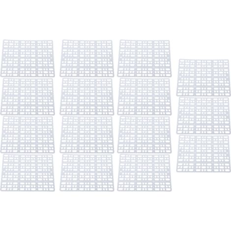 Coussinets de pieds de lapin en plastique de qualité alimentaire, 15 pièces, facile à nettoyer, tapis de sol pour Cage à lapin, cochon d'inde, blanc (1/5)