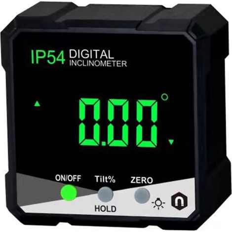 Tragbarer digitaler Neigungsmesser IP54 4 x 90° Hintergrundbeleuchtetes LCD Digitaler Winkelmesser Neigungsmesser Wiederverwendbarer digitaler Winkelmesser Einfache Bedienung (Grün) (1/4)