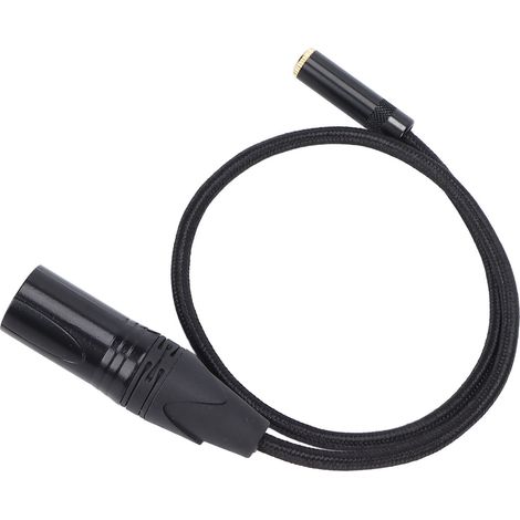 Câble adaptateur XLR stéréo 3 broches, 3,5 mm femelle vers XLR mâle, 50 cm (19,7 pouces), anti-interférences et silencieux, pour microphone et table de mixage. (1/5)