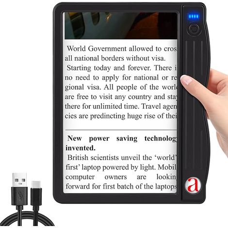 6x 30x Rectangular Reading Magnifier with Light (1/5)