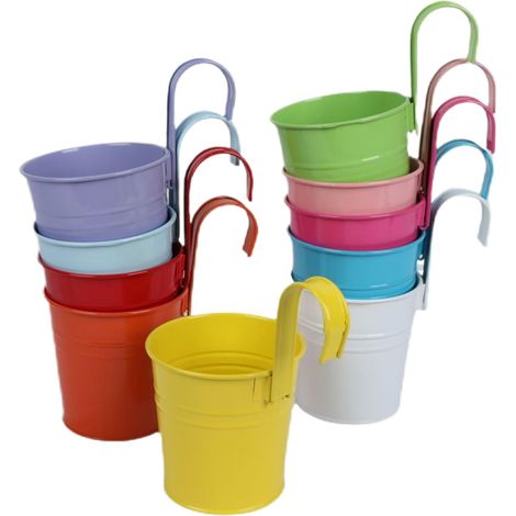 Für Balkongeländer 10er Pack Gartentöpfe Metalltopf Mit Und