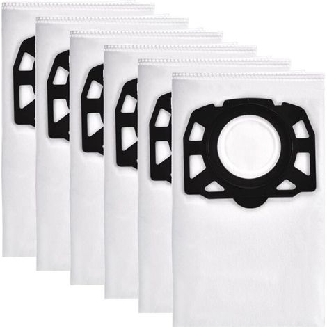6 sacs d'aspirateur pour Kärcher WD4, WD5, WD6 sacs filtrants en non-tissé KFI 487, sacs à poussière pour Kärcher MV 4, MV 5, MV 6, WD5P, WD6P sacs filtrants en non-tissé 2.863-006.0 sacs d'aspirateur