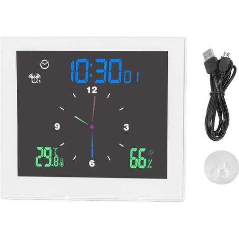 Termometro Igrometro Digitale 5 Pollici LCD Retroilluminato, Calibrazione e Timer – ABS Resistente IP65 – Design Moderno – Ideale per Bagno e Serra (1/5)