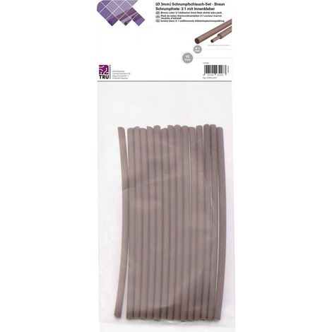 ASSORTIMENT DE GAINES THERMORÉTRACTABLES 3:1 TRU COMPONENTS MARRON Ø AVANT RETREINT: 3 MM 15 PC(S) (1/3)