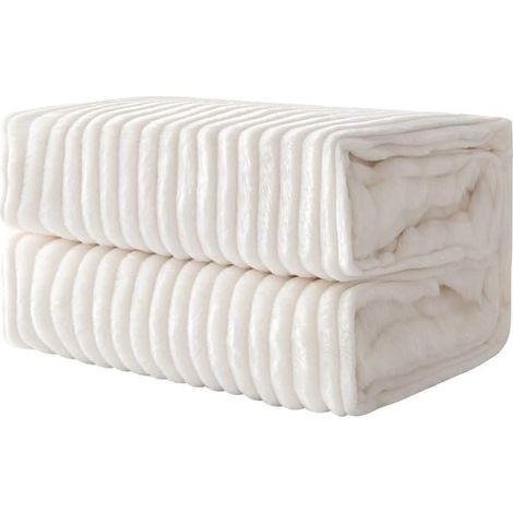 Couverture Plaid Flanelle Velours Canapé Chambre Sofa Peut Ëtre Utilisé dans 130x150CM Beige (1/5)