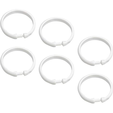 Classic Round Bathroom Shower Curtain Hooks 36 White Plastic