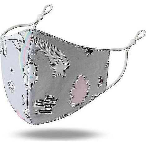 Masque facial pour enfants à motif licorne, réutilisable et lavable, protection contre la poussière. (1/3)