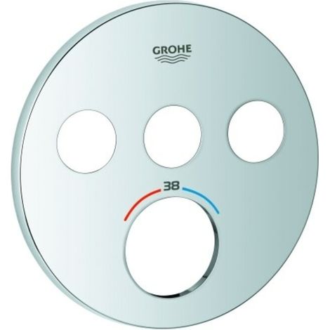 Rosette 49035 für SmartControl UP-THM rund mit 3 ASV chrom (1/3)