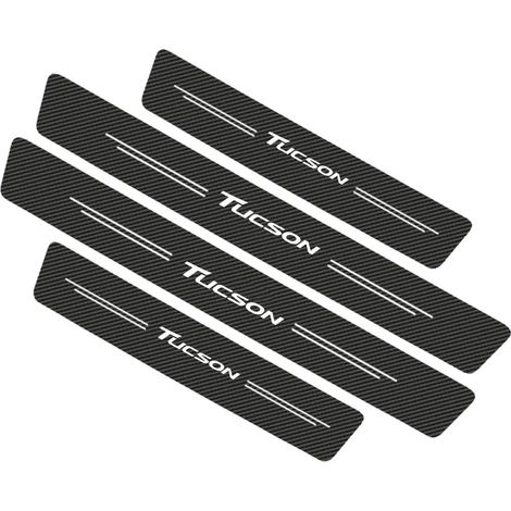 (Tucson,4 pièces) 4 pièces pour Hyundai Tucson JM TL NX4 2008 2016 2017 2019 2020 2022 Accessoires de voiture Plaque de seuil de porte Autocollants en fibre de carbone (1/3)