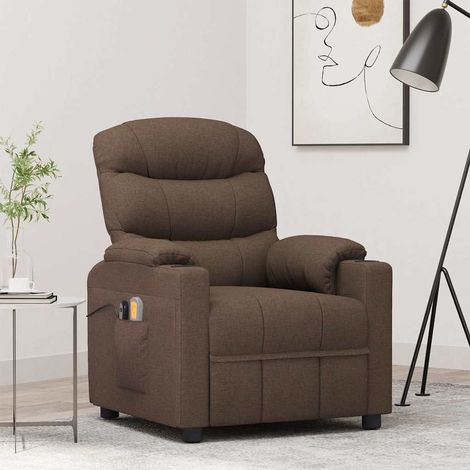 Fauteuil électrique de massage-Chaise de relaxation-Fauteuil Relax Marron Tissu 270301 (1/5)