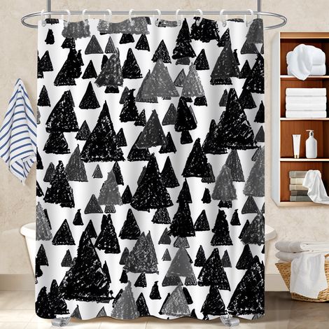 Rideau polyester pour douche 180x180 dessin protection douche pour maison de campagne (1/5)