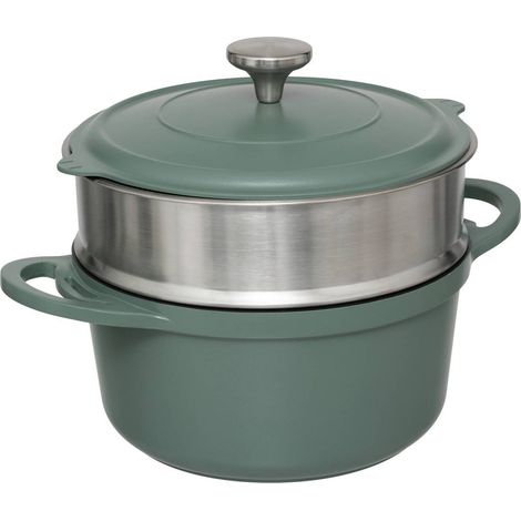 Pentola a vapore D24cm in fusione di alluminio verde (1/5)