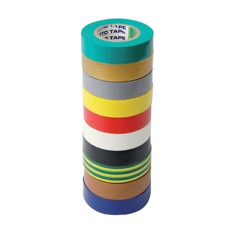 LOT 10 RUBANS ADHÉSIFS ISOLANTS 15MM X 10M KLAUKE MULTICOLORIS 793088 (1/5)