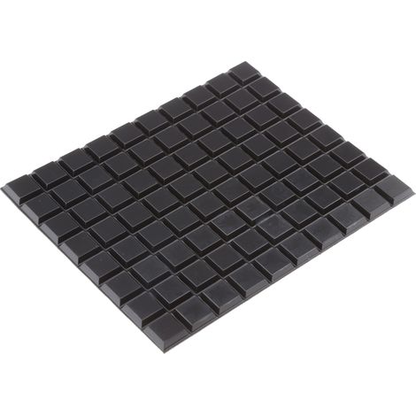 Butée adhésive Adhésif 3M Carré mince 12.7mm en PUR ( Prix pour Sachet de 80 )