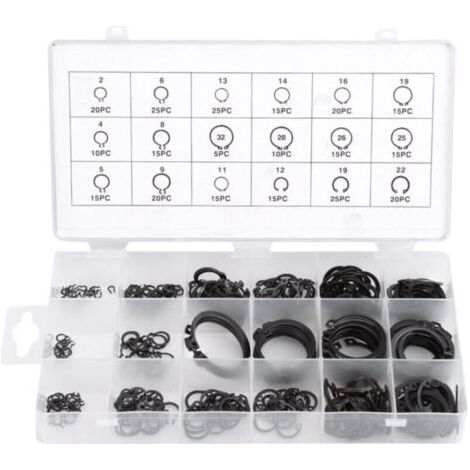 Assortimentde Circlips Externesde 300 Pièces, Type Métallique e-Clip Circlip Snap Clipde Retenue Kitde Baguede Retenue Accessoires pour La Rétentiondes Roulements (1/5)