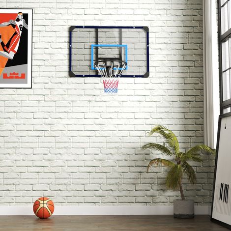 Panneau de basket mural universel, filet résistant, cadre en acier inoxydable, 113 x 61 x 73 cm (1/4)