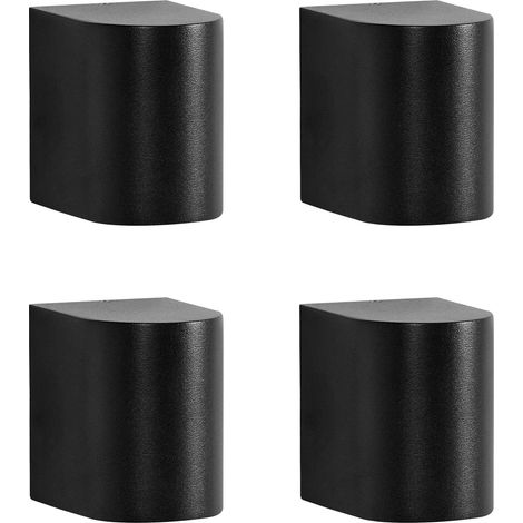 Set of 4 Outdoor Wall Light Lamps Black Aluminium 8 cm External Modern Design Garden Patio AVIA (1/5)