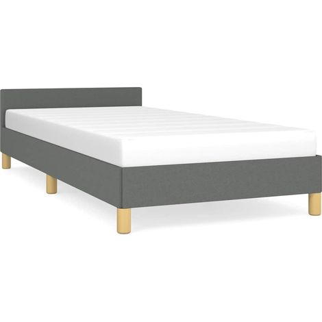 Bed Frame without Mattress Dark Grey Twin Fabric vidaXL (1/5)