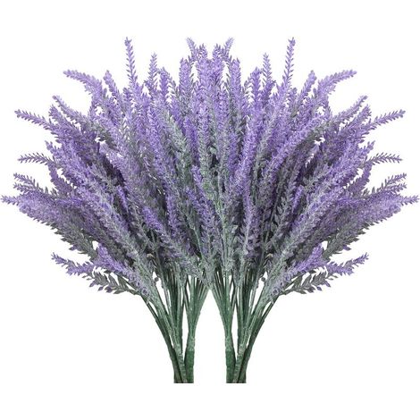 10 fleurs artificielles de lavande violette, fleurs de lavande artificielles floquées pour la maison, le bureau, Noël et les anniversaires (1/5)