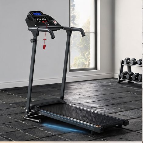 Tapis de course coloris noir en acier 129 x 62 x 115 cm (1/5)