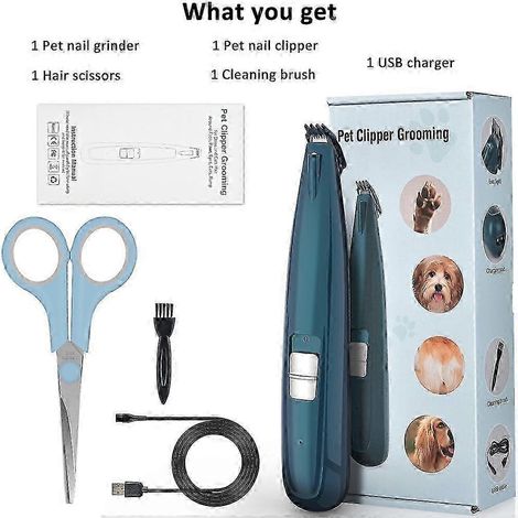 Tondeuse à poils pour pattes d'animaux avec lame LED, rasoir pour pattes de chien et de chat, poussoir électrique USB, réparation de poils dorés.