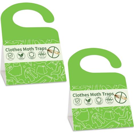 Lot de 2 pièges à Mites de vêtements sans Odeur de qualité supérieure - Piège à Mites avec Effet Longue durée - Contre Les Mites dans l'appartement, pour la détection ciblée des (1/5)